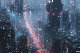 draw a amazing sci fi and cyberpunk city art illustration