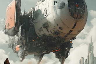 do a science fiction city, cyberpunk, futuristic   scifi art