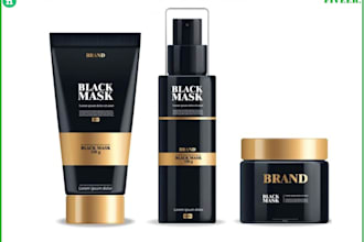 do label design, cosmetic label, perfume, makeup, skincare, packaging design