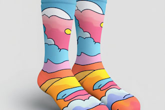 create sublimation all type of unique socks design patterns
