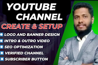 set up youtube channel with logo, banner and intro