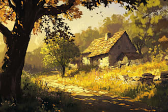 draw environment concept art background for game art
