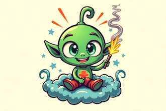 do unique alien mascot logo for your company