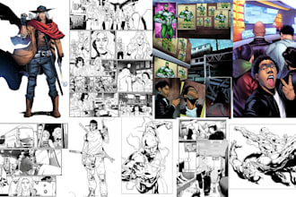 draw graphic novel comic page manga storyboard comic art as comic book artist
