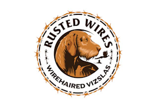 design rusted wires wire haired dog breeder logo