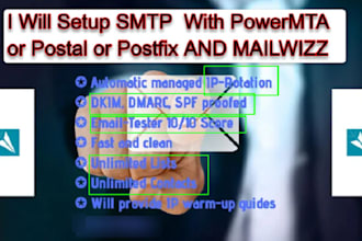 install powermta postal SMTP unlimited mails mailwizz