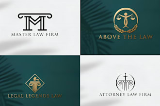 do law, lawyer, legal, attorney and law firm logo design