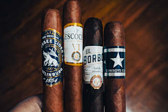 do modern cigar label, cigar logo, band and cigar box design