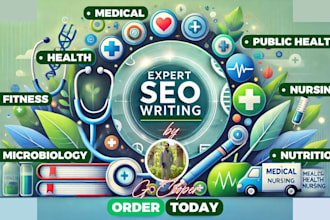 write medical, health, nursing, fitness SEO blogs or articles