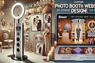 create responsive photo booth website, rental website with online booking