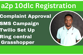 set up bulk sms marketing a2p 10dlc registration twilio ringcentral grasshopper