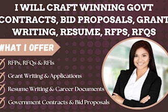 write government contracts, grant proposals, rfps, and resumes