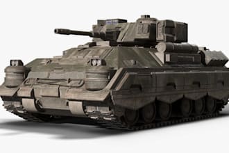 create 3d tank model, hard surface 3d model, sci fi tank model for tabletop game