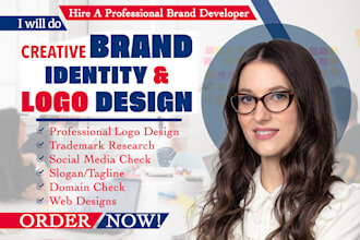 create catchy business name, logo design, slogan and web design for your brand