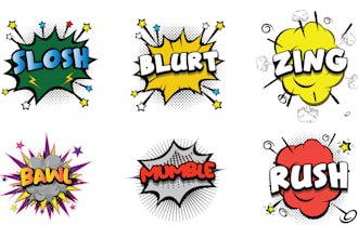 create custom pop art, comic text, and kids art for you