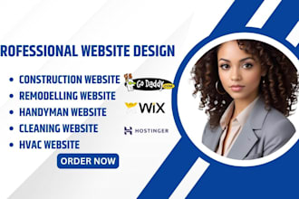 design construction, handyman, hvac, cleaning, contractor, remodeling website