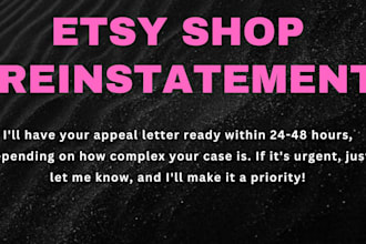 reinstate etsy seller account account suspended etsy reopen etsy appeal letter