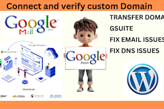 setup your google workspace, fix domains issues, migrate emails, SMTP