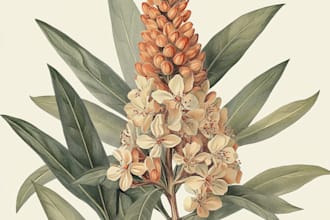 draw botanical illustrations of flowers, plants