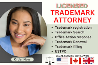 be your US licensed trademark attorney for your brand and office action response