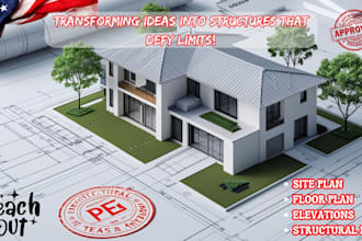 provide pe stamp, review architectural drawing for city permit