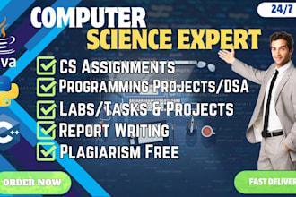 do computer science assigned, cpp, java ,python programming tasks and projects