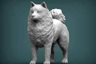 sculpt 3d animal, pet, dog, cat, 3d model for 3d printing