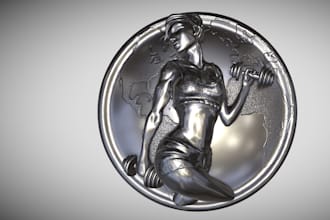 sculpt 3d bas relief, 3d coin bas relief  3d medallion cnc design 3d printing