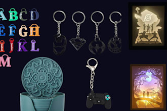 design 3d lightbox coaters, 3d logo, 3d keychain 3dprint in 3mf and stl in 24hrs