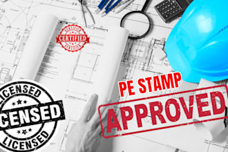 licensed architect, structural engineer, USA pe stamp for city permit approval