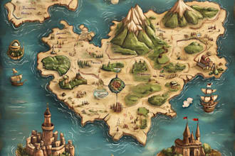 draw a custom map for fantasy, scifi, book or boardgame