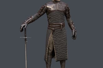 port 3d character, amour, retopology, realistic texture, rig for game, animation