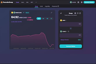 develop trading crypto exchange website, trading platform,pancake swap, dex page
