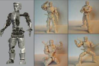 sculpt bobblehead, action figure, 3d head, 3d articulated action figure