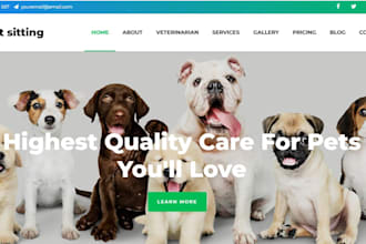 create dog website pet care website animal website pet care store