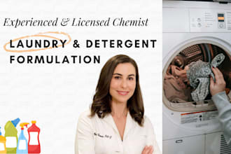 develop laundry formulation, cleaning agents, soaps, detergents and shampoos