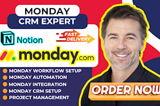 setup monday crm dashboard design notion website notion workflow automation