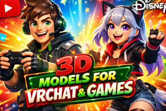 design and animate 3d stylized character 3d game character and 3d print model