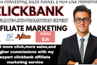 create a click bank and jvzoo affiliate marketing website with MLM sales funnel