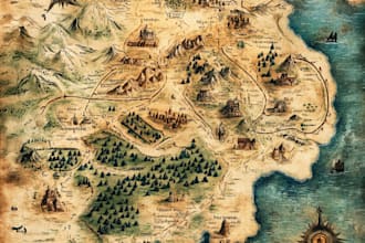 make fantasy map illustration for dnd