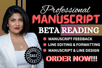 beta read and provide feedback or write inline comments for your manuscript