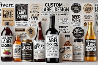 design food beer wine bottle clothing wine supplement packaging label design