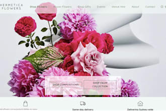 create and design flower, florist store, garden website with all features