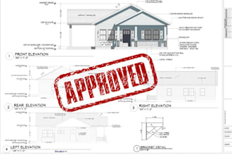 create blueprints architectural design, house plan mep site plan for city permit