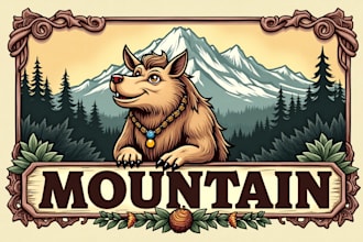 create awesome woodcut mountain logo with a free vector file