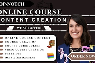 create a professional online course with expert curriculum design
