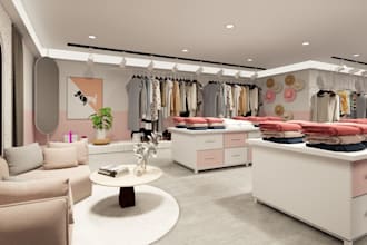 do 3d clothing store design, jewelry, supermarket store and mall design