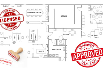 do california stamp licensed architect for city permit floor plans mep pe stamp