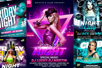 design club flyer, hookah dj flyer, hip hop, night party flyer, sports flyer