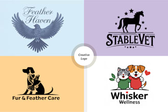 design creative dog, pet, cat, veterinary or animal logo